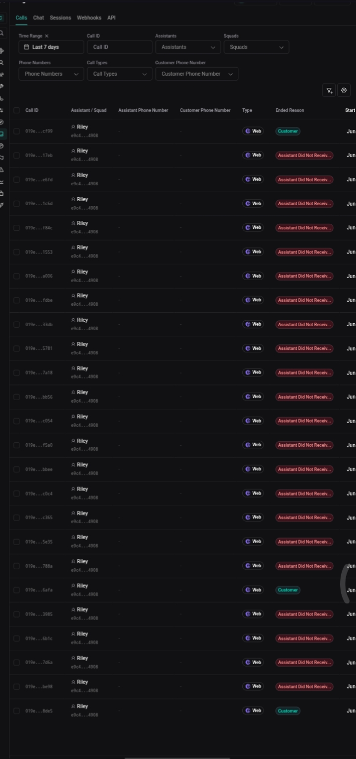 Real-time Call Logs Dashboard